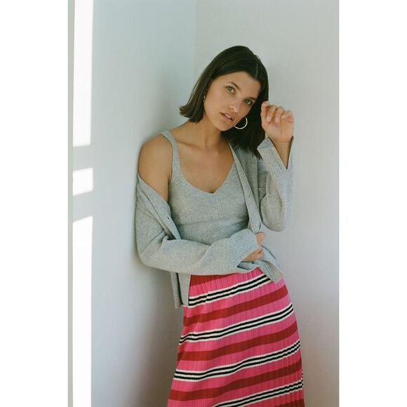 ANTHROPOLOGIE NWT Dolan Dora Knit Striped Stretch Midi Skirt // S - Picture 1 of 10